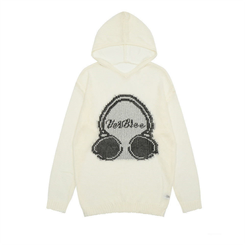 Personalized Patterns Jacquard Earphone Hoodie Men