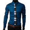 Fitted Shirts For Men Designer Plaid Stripes Pattern