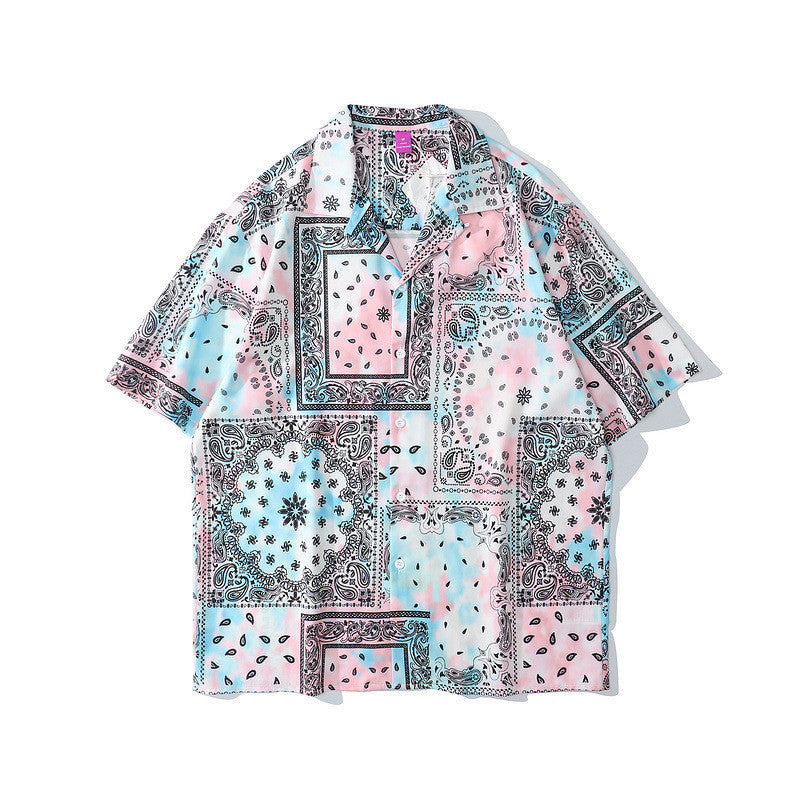 Retro Hawaiian Shirts Men And Women Couples Street Short-sleeved Shirts