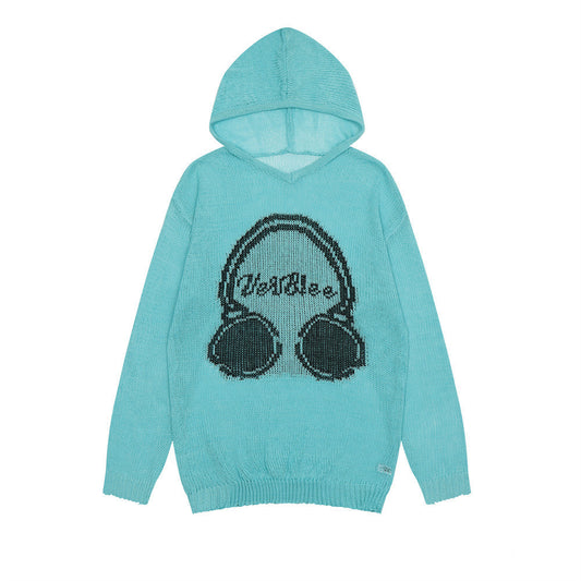 Personalized Patterns Jacquard Earphone Hoodie Men