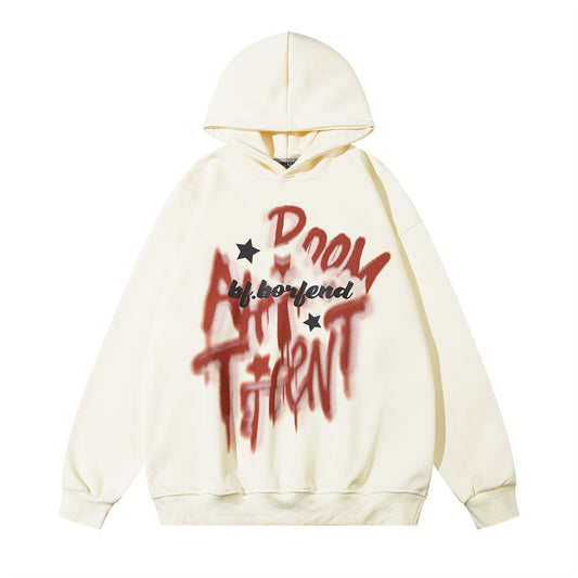 Graffiti Letter Printed Hoodie Men